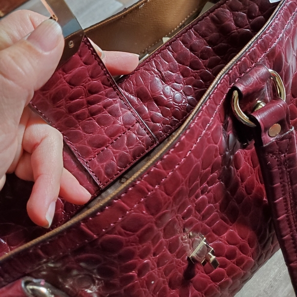 Large DKNY red croc satchel - Picture 7 of 13